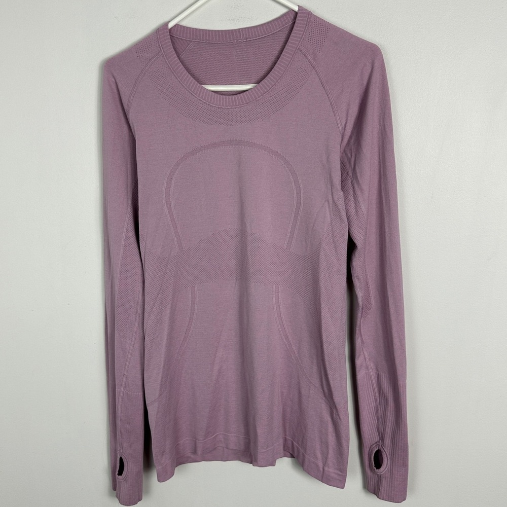 Lululemon Long Sleeve Crew Neck Swiftly Tech Mauve Purple Womens Size 10 Running